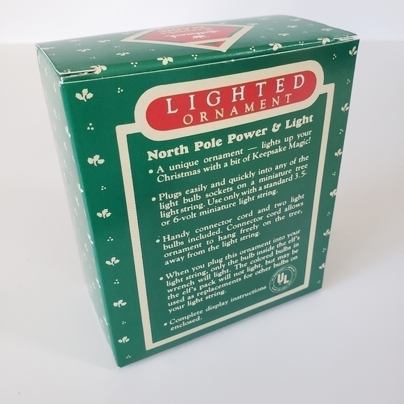 NEW Vintage Hallmark Keepsake Ornament Lighted North Pole Power & Light Elf 1987 - Picture 2 of 3